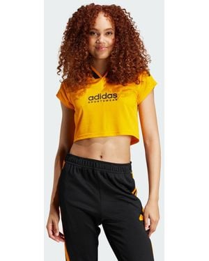 adidas Maglia Tiro Cut 3-Stripes Crop - Arancione