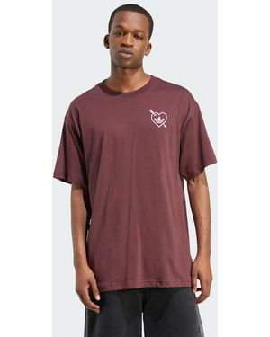 adidas T-Shirt Cupid And Heart Graphic Oversized - Rosso