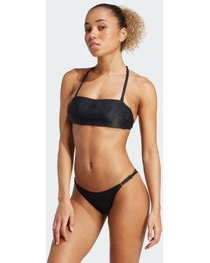 adidas Top Bikini Imbottito A Coste Iconisea Bandeau - Nero