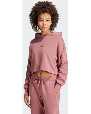 adidas Felpa Con Cappuccio All Szn French Terry 3-Stripes - Rosa