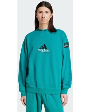 adidas Felpa Eqt Reflective Crewneck - Blu