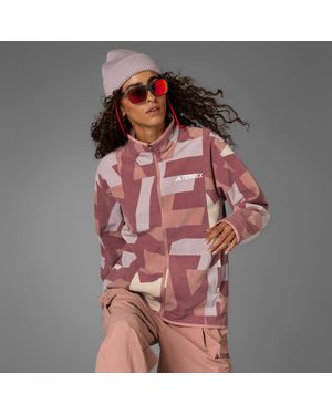 adidas Giacca Terrex Multi Printed Full-Zip Fleece - Rosso