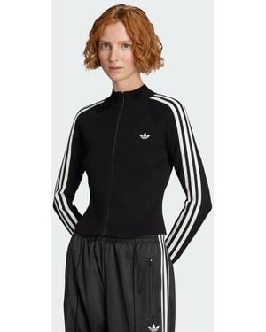 adidas Giacca Da Allenamento Adicolor 3-Stripes Slim Knit - Nero