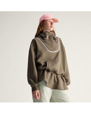 adidas Felpa Con Cappuccio E Orlo A Peplo By Stella Mccartney - Marrone