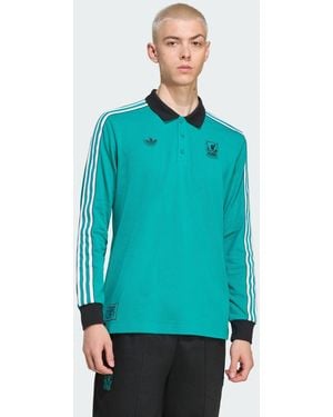 adidas Polo A Maniche Lunghe Liverpool Fc Terrace Icons - Blu