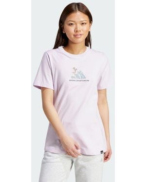 adidas Codes Doodle Surf Graphic T-Shirt - Bianco