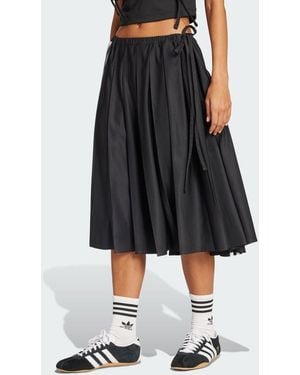 adidas Maxi Gonna Plissettata A Nastro - Nero