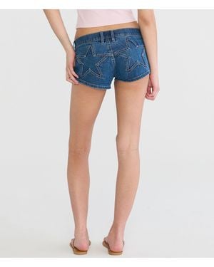 Aéropostale Super Low-Rise Micro Denim Shorts - Blue