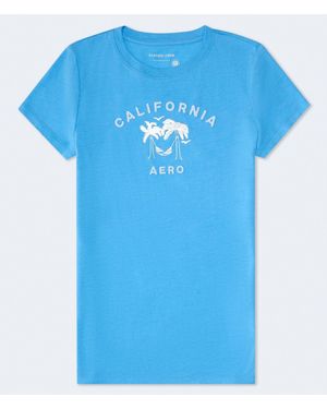 Aéropostale California Palm Hammock Foil Graphic Tee - Blue