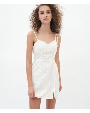 Aéropostale Eyelet Bustier Babydoll Dress - White