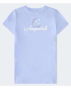Aéropostale Moon Foil Graphic Tee - Blue