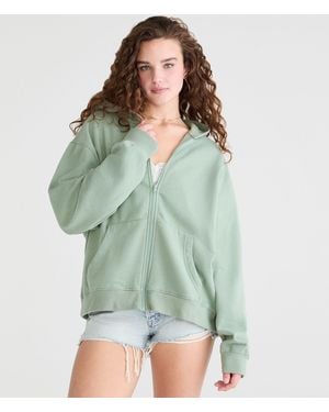 Aéropostale Cloud Soft Oversized Full-Zip Hoodie - Green