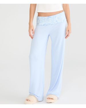 Aéropostale Printed Fold-Over Sleep Pants - Gray