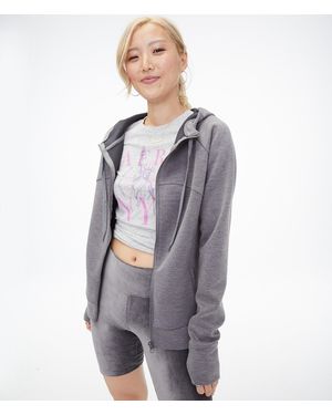 Aéropostale Space-Dye Hooded Scuba Jacket - Gray