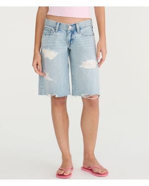 Aéropostale Super Low-Rise Baggy Denim Jorts - Blue