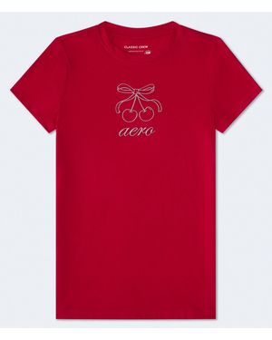 Aéropostale Cherry Bow Graphic Tee - Red
