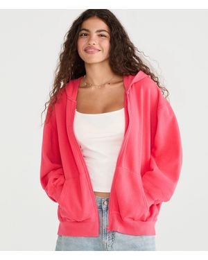 Aéropostale Cloud Soft Oversized Full-Zip Hoodie - Blue