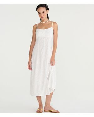 Aéropostale Floral Square-Neck Button-Front Midi Dress - White