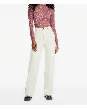 Aéropostale High-Rise Wide Leg Corduroy Pants - White
