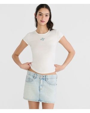 Aéropostale Seriously Soft Sea Turtle Graphic Baby Tee - White