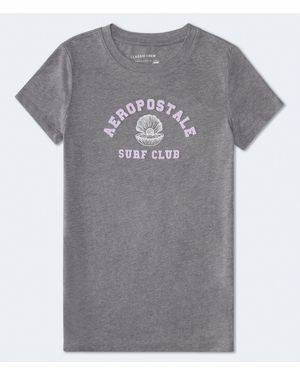Aéropostale Surf Club Applique Graphic Tee - Gray