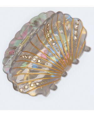 Aéropostale Rhinestone Clamshell Claw Hair Clip - White