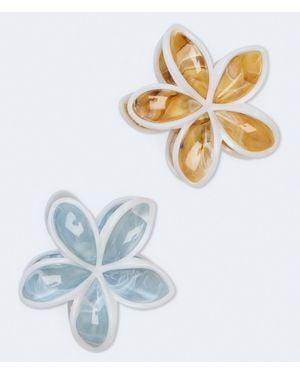 Aéropostale Outlined Flower Claw Hair Clip 2-Pack - Pink