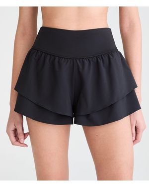Aéropostale Buttery Soft High-Rise Flutter Shorts - Black