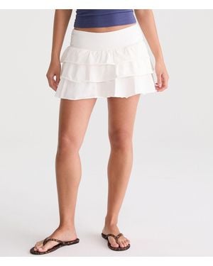 Aéropostale Knit Ruffle Skort - White