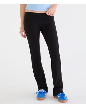 Aéropostale Mid-Rise Fold-Over Bootcut Pants - Blue