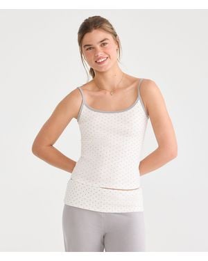 Aéropostale Polka Dot Sleep Tank - White