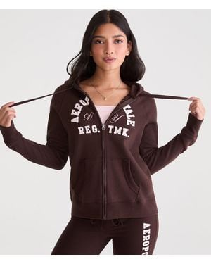 Aéropostale Ny Full-Zip Hoodie - Brown