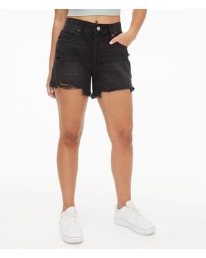 Aéropostale '90S Super High-Rise Denim Cutoff Shorts - Black