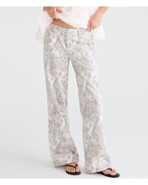 Aéropostale Low-Rise Baggy Wide Leg Forest Camo Jean - Gray