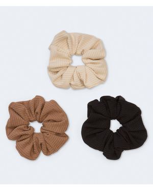 Aéropostale Neutral Ribbed Scrunchie 3-Pack - White