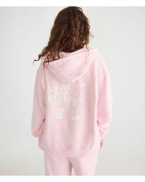 Aéropostale Cloud Soft Good Things Star Bear Full-Zip Hoodie - Pink