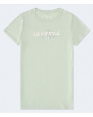Aéropostale Bow Glitter Graphic Tee - Green