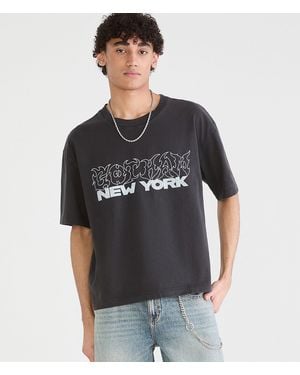 Aéropostale Gotham New York Boxy Graphic Tee - Black