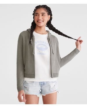 Aéropostale Solid Full-Zip Hooded Sweater - Multicolor