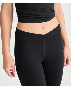 Aéropostale Buttery Soft Low-Rise Crossover Bootcut Leggings - Blue