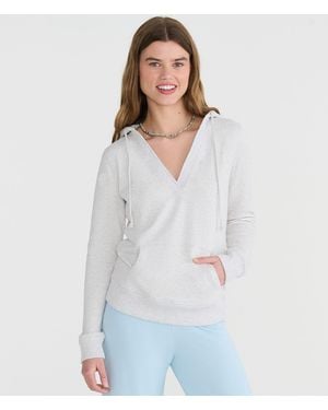 Aéropostale Cloud Soft V-Neck Pullover Hoodie - White