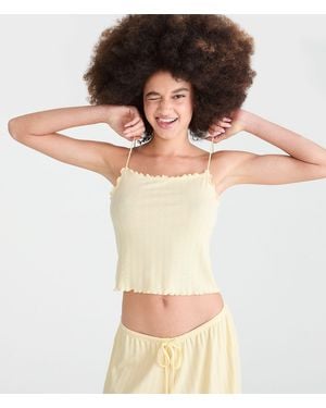 Aéropostale Pointelle Cropped Sleep Cami - Multicolor