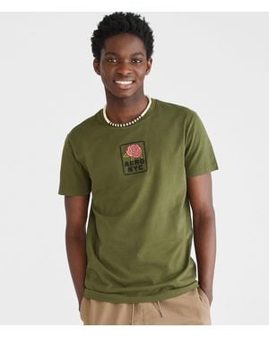 Aéropostale Nyc Rose Box Logo Graphic Tee - Green