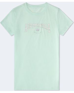 Aéropostale Butterfly Glitter Graphic Tee - Green