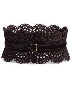 Alaïa Bustiergürtel Aus Kalbsfell Mit Vienne-Perforation Größe - Schwarz