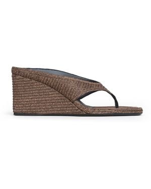 Alaïa Mules Tong Cube En Paille Tressée Taille - Multicolore