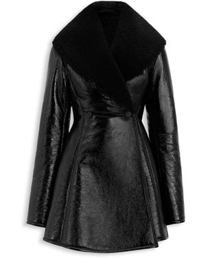 Alaïa Princess-Mantel Aus Lackleder Und Shearling Größe 36 (Eu) - Schwarz