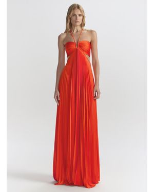 A.L.C. Moira Pleated Maxi Dress - Red