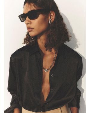 A.L.C. Mason Relaxed Silk Shirt - Black