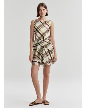 A.L.C. Dea Plaid Cotton Mini Dress - White